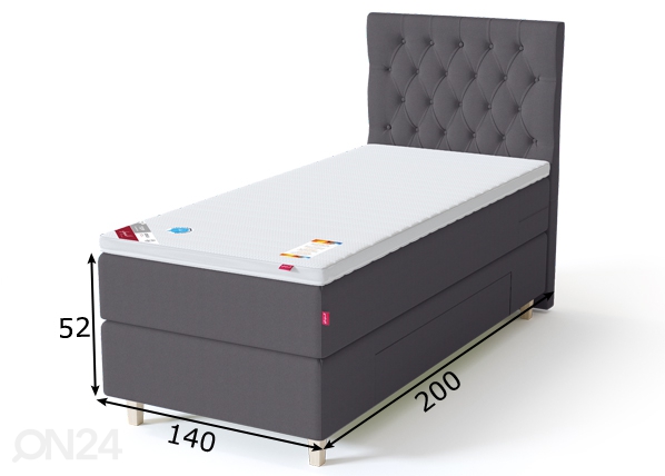 Sleepwell Black континентальная кровать с ящиком 140x200 cm размеры