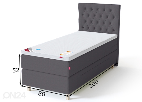 Sleepwell Black континентальная кровать с ящиком 80x200 cm размеры