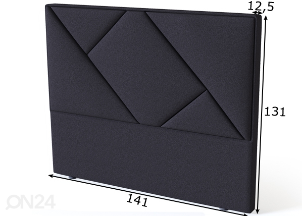 Sleepwell voodipeats Geometry BLACK 140 cm mõõdud