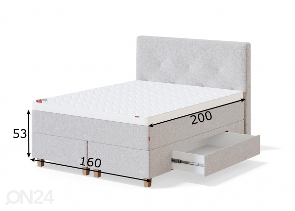 Sleepwell континентальная кровать с ящиками BLACK CONTINENTAL 160x200 cm размеры