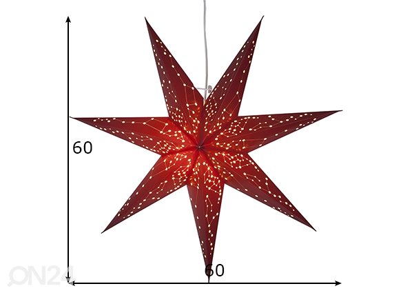 Täht Galaxy 60 cm, punane mõõdud