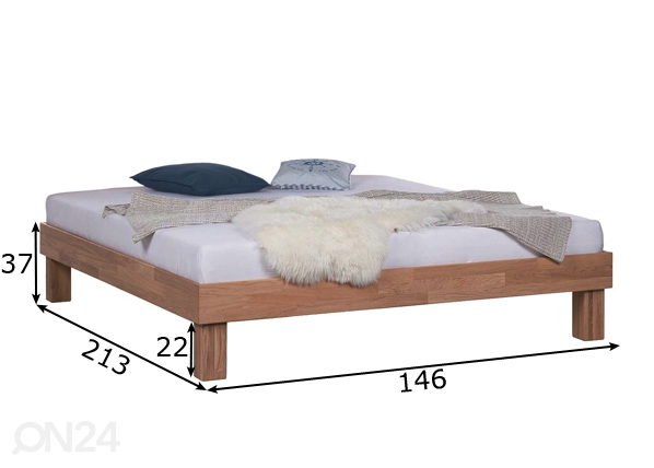 Tammepuidust voodi Judith 140х200 cm mõõdud