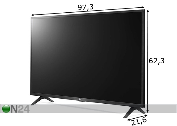 Televiisor LG 43" Full-HD mõõdud