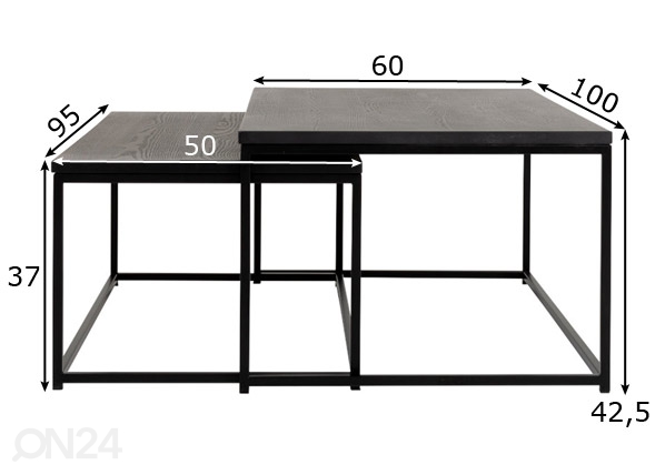 Tenzo журнальные столы Lipp, чёрный ясень размеры
