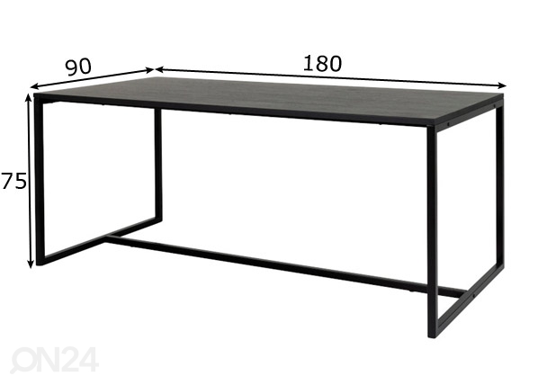 Tenzo обеденный стол, чёрный ясень размеры