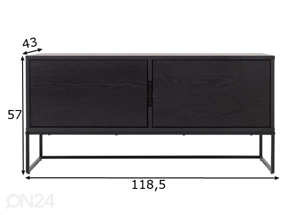 Tenzo подставка под ТВ Lipp, чёрный ясень размеры