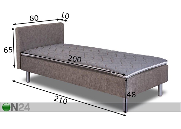 Topeltvedrustusega voodikomplekt Hypnos Diana 80x200 cm mõõdud