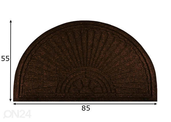 Uksematt Dune Halfmoon dark brown 85x55 cm mõõdud