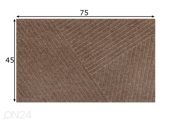 Uksematt Dune Stripes taupe 45x75 cm mõõdud