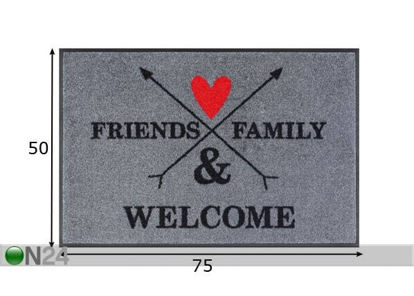 Uksematt Family & Friends 50x75 cm mõõdud