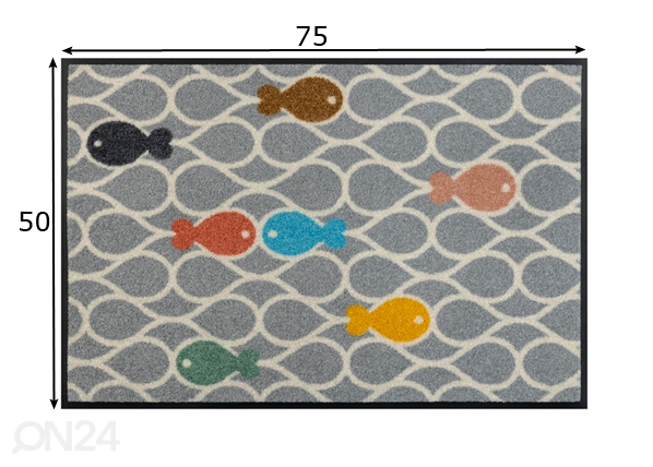 Uksematt Fishpond 50x75 cm mõõdud