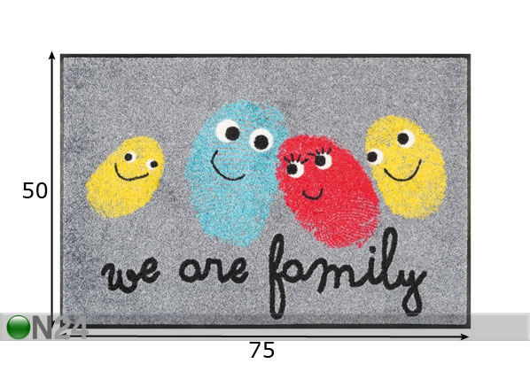 Uksematt Happy Family 50x75 cm mõõdud