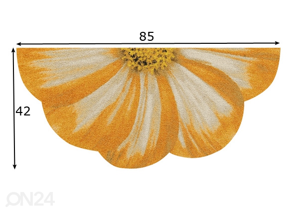 Uksematt Hayfield Blossom yellow 42x85 cm mõõdud