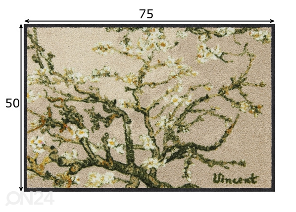 Uksematt Mandelbaum beige 50x75 cm mõõdud