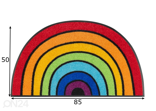 Uksematt Round Rainbow 50x85 cm mõõdud