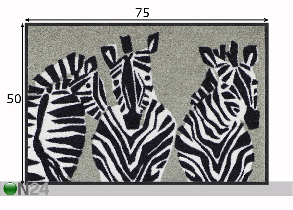 Uksematt Zebra grau 50x75 cm mõõdud