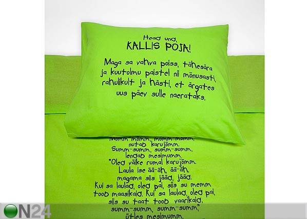 Väikelaste voodipesukomplekt roheline