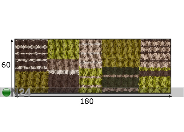 Vaip Aboriginee Stripes Green 60x180 cm mõõdud