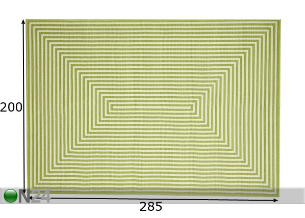 Vaip Braid Green 200x285 cm mõõdud