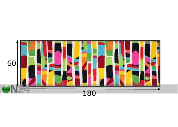 Vaip Colour Rhythm colourful 60x180 cm mõõdud