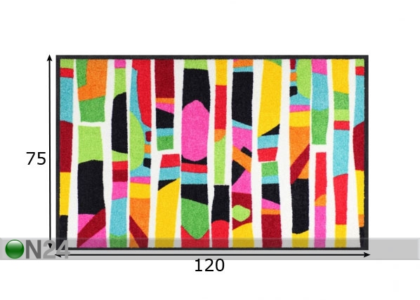Vaip Colour Rhythm colourful 75x120 cm mõõdud