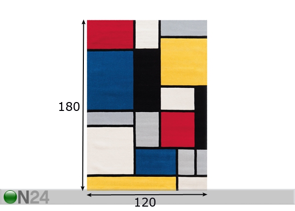Vaip Coloured Cubes 120x180 cm mõõdud