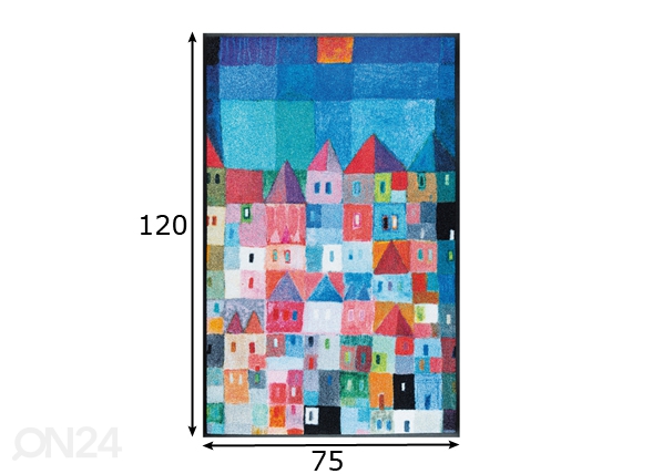 Vaip Colourful Houses 75x120 cm mõõdud