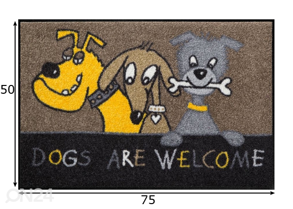 Vaip Dogs are welcome 50x75 cm mõõdud