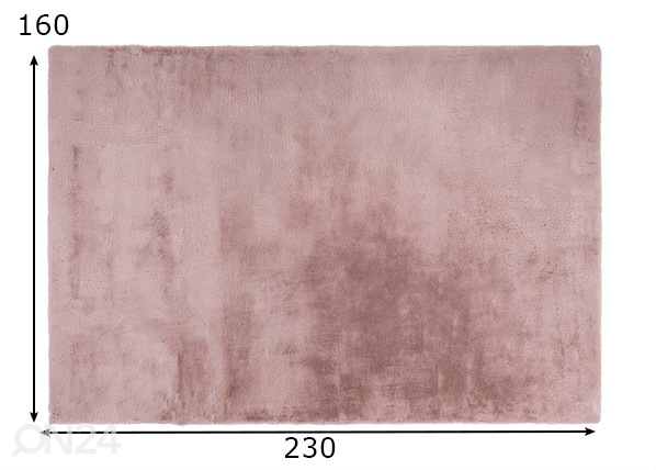 Vaip Emotion Pastel Pink 160x230 cm mõõdud