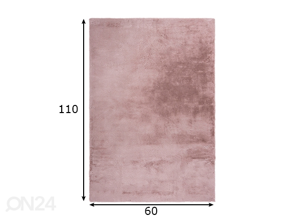 Vaip Emotion Pastel Pink 60x110 cm mõõdud