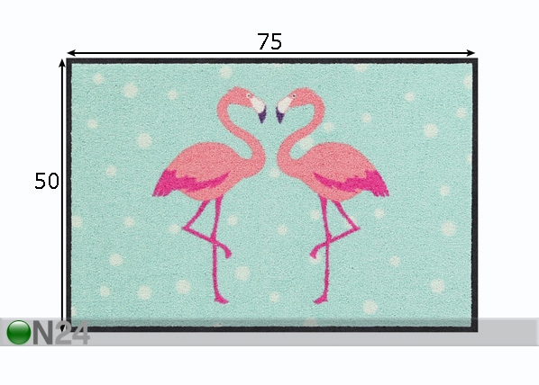 Vaip Flamingo Heart 50x75 cm mõõdud