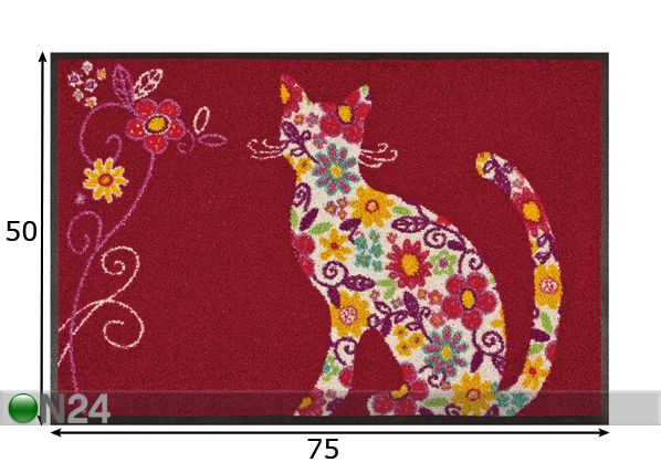 Vaip Flower Cat 50x75 cm mõõdud