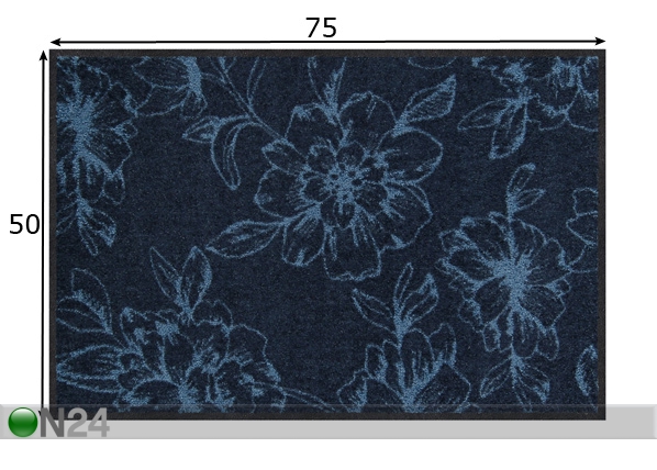 Vaip Flower Dance blue 50x75 cm mõõdud