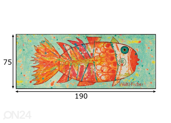 Vaip Funky Fish 75x190 cm mõõdud