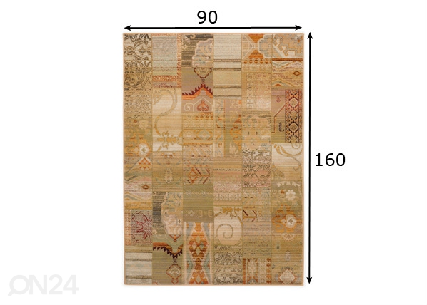 Vaip Gabiro Mosaik 90x160 cm mõõdud