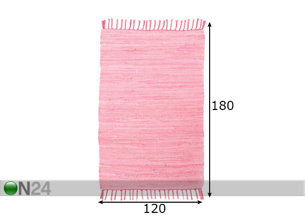Vaip Happy Cotton Uni 120x180 cm, roosa mõõdud