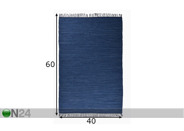 Vaip Happy Cotton Uni 40x60 cm, sinine mõõdud