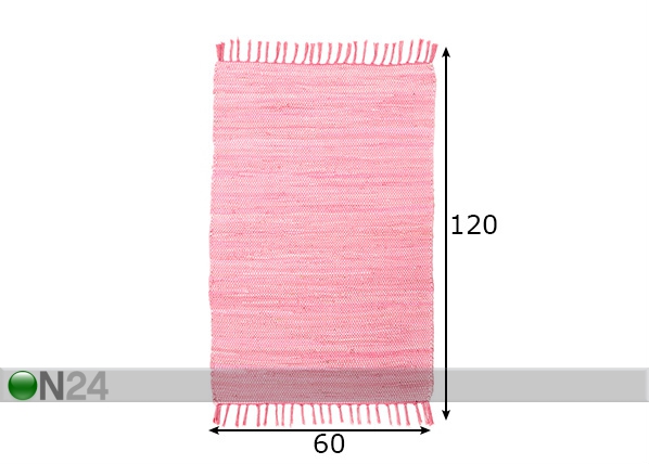 Vaip Happy Cotton Uni 60x120 cm, roosa mõõdud
