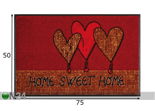 Vaip Home Hearts 50x75 cm mõõdud