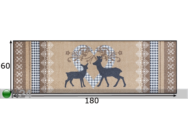 Vaip Lovely Deers 60x180 cm mõõdud