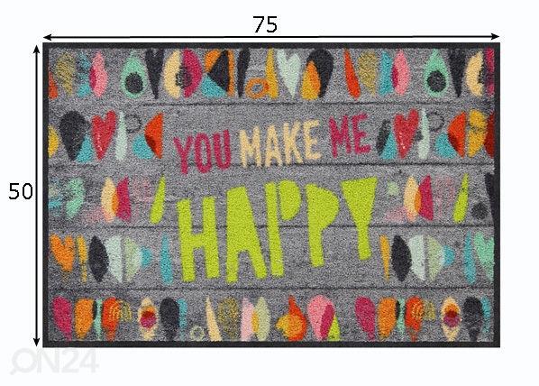 Vaip Make me Happy 50x75 cm mõõdud