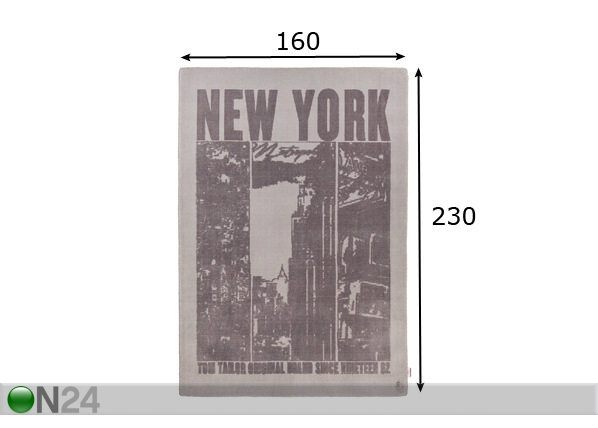 Vaip New York 160x230 cm mõõdud