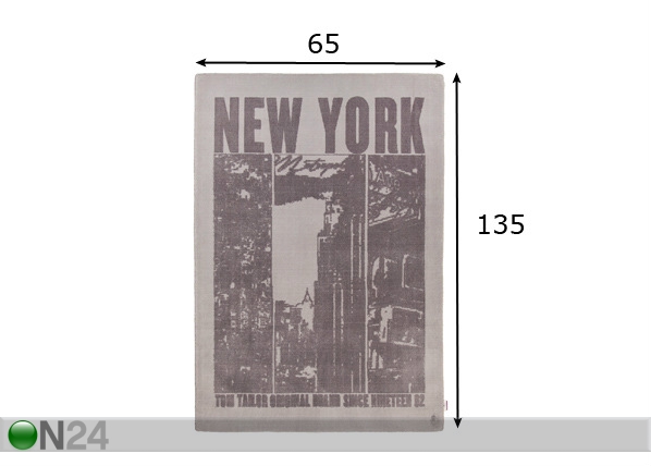 Vaip New York 65x135 cm mõõdud
