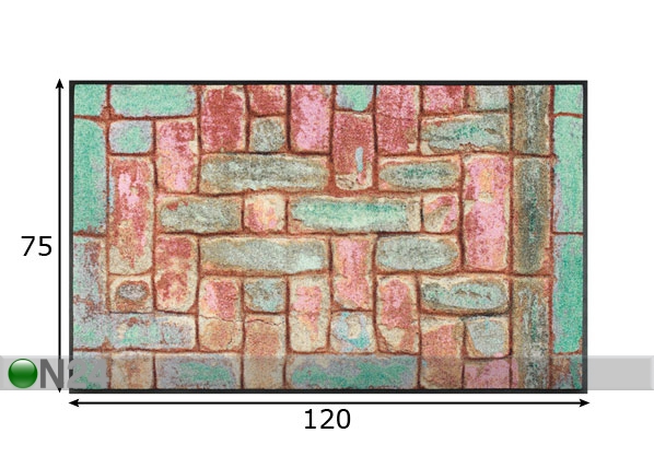 Vaip Pretty Bricks 75x120 cm mõõdud