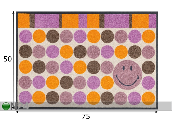 Vaip Smiley Dots 50x75 cm mõõdud