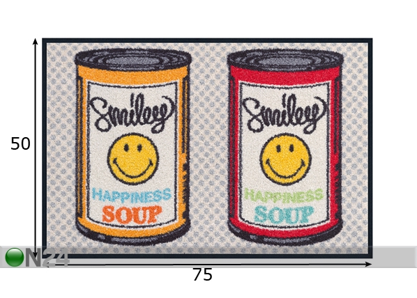 Vaip Smiley Happiness Soup 50x75 cm mõõdud