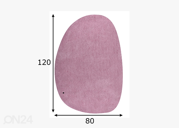 Vaip Tom Tailor Cozy Pebble, 80x120 cm roosa mõõdud
