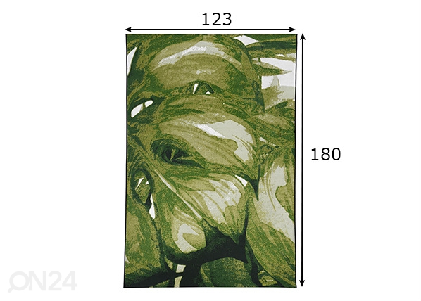 Vaip Tom Tailor Garden Palm tuppa/õue 123x180 cm, roheline mõõdud