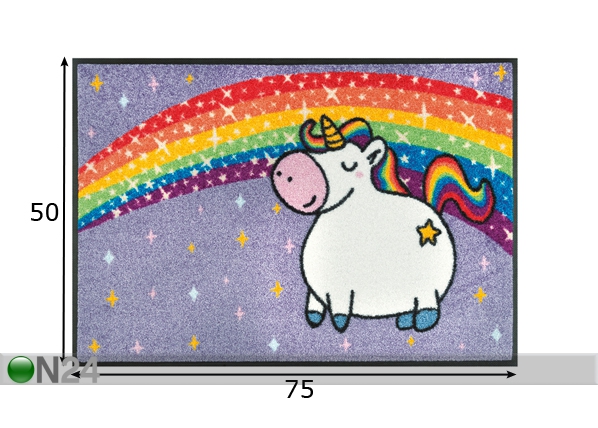 Vaip Unicorn Rainbow 50x75 cm mõõdud
