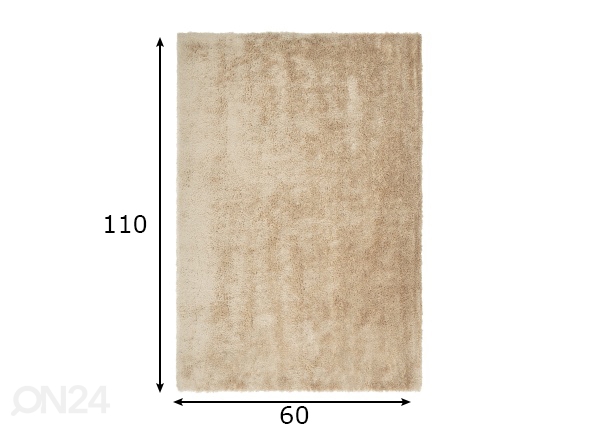 Vaip Velvet Ivory 60x110 cm mõõdud